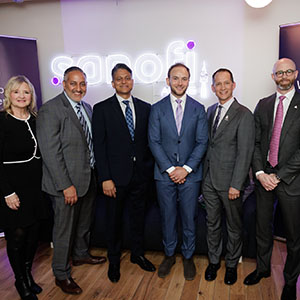 Photograph of Invest Ontario team at Sanofi announcement