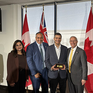 Group photo of team at Ross Video Announcement